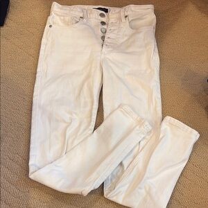 Banana Republic High Rise White Jeans
